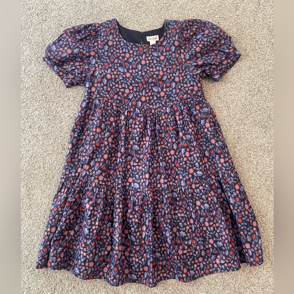 GUC Cat & Jack Floral/Shimmery Dress - Girls’ Size 7/8